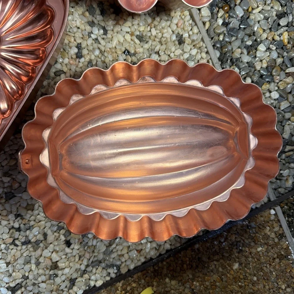 Vintage Copper Wall Decor Hangers Plated Tin Lot Of 3 Antique